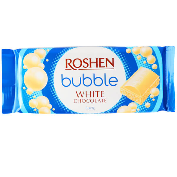 ROSHEN BUBBLE ΣΟΚΟΛΑΤΑ 80gr. - (ΛΕΥΚΗ)