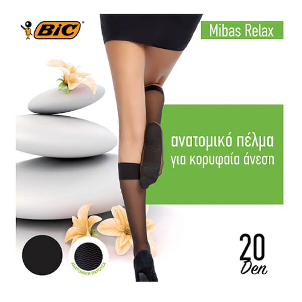 BIC ΚΑΛΤΣΑΚΙ MIBAS RELAX 20DEN ONE SIZE - (ΜΑΥΡΟ)