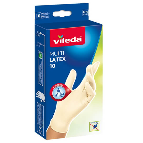 VILEDA ΓΑΝΤΙΑ LATEX (10τεμ.) - (M/L) (ΛΕΥΚΑ)