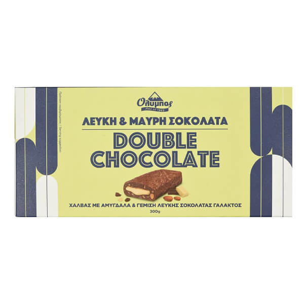 ΟΛΥΜΠΟΣ ΧΑΛΒΑΣ 300gr. - (ΜΑΥΡΗ ΣΟΚΟΛΑΤΑ & ΑΜΥΓΔΑΛΑ & ΓΕΜΙΣΗ ΛΕΥΚΗΣ ΣΟΚΟΛΑΤΑΣ)