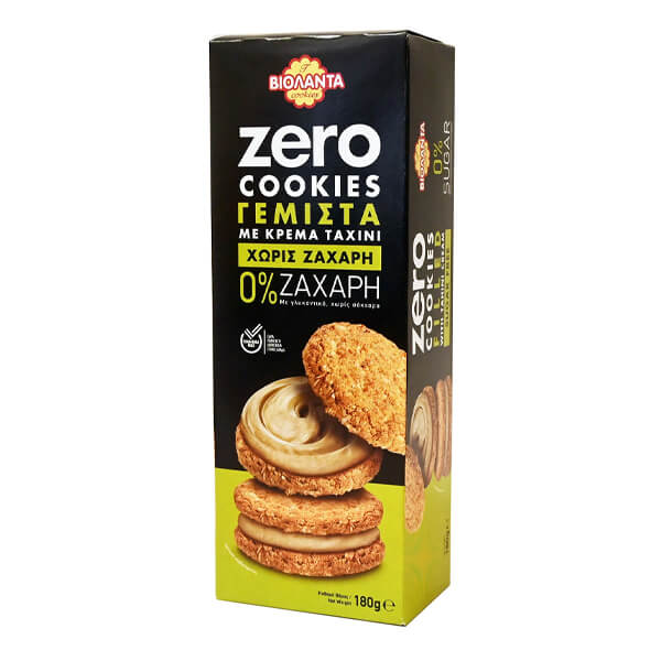 ΒΙΟΛΑΝΤΑ ZERO COOKIES 0% ΖΑΧΑΡΗ ΓΕΜΙΣΤΑ 180gr. - (ΚΡΕΜΑ TAXINI)
