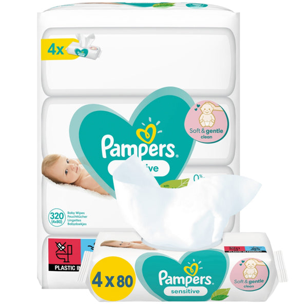 PAMPERS ΜΩΡΟΜΑΝΤΗΛΑ 4x80τεμ. - (SENSITIVE)
