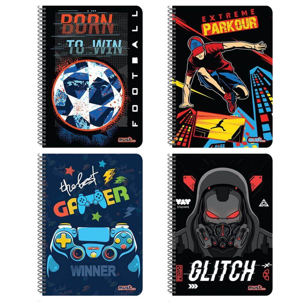 ΤΕΤΡΑΔΙΟ ΣΠΙΡΑΛ Α4 MUST PLAYER 4 ΘΕΜΑΤΑ 120 ΦΥΛΛΑ 4 ΣXΕΔΙΑ