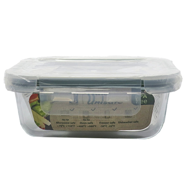 UNISAFE ΦΑΓΗΤΟΔΟΧΕΙΟ ΠΑΡΛ/ΜΟ ΓΥΑΛΙΝΟ ΜΕ ΚΑΠΑΚΙ 1500ml - (58303G)