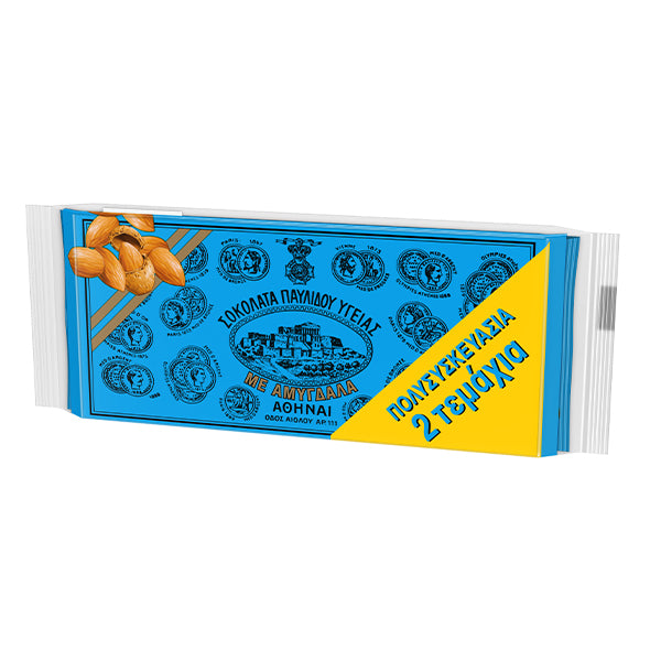 ΠΑΥΛΙΔΗΣ ΣΟΚΟΛΑΤΑ ΥΓΕΙΑΣ (2x100gr.) - (ΜΕ ΑΜΥΓΔΑΛΑ)