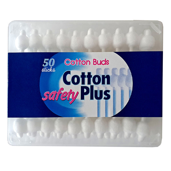 COTTON PLUS ΠΑΙΔΙΚΟΙ ΩΤΟΚΑΘΑΡΙΣΤΕΣ ΑΣΦΑΛΕΙΑΣ 50τεμ. - (FLAT BAZAKI) (PAPER STICK)
