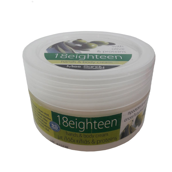18EIGHTEEN ΚΡΕΜΑ ΧΕΡΙΩΝ & ΣΩΜΑΤΟΣ 200ml - (ΛΑΔΙ ΕΛΙΑΣ)