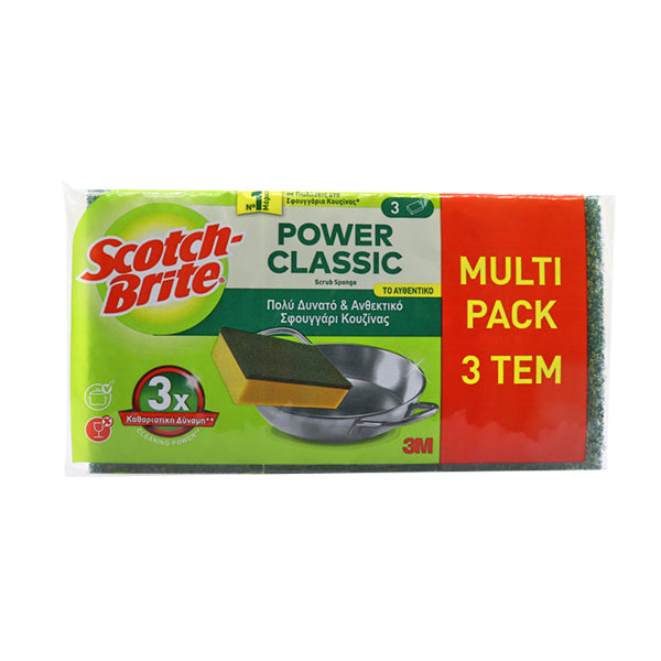 SCOTCH BRITE ΣΦΟΥΓΓΑΡΙ (3τεμ) - (CLASSIC)