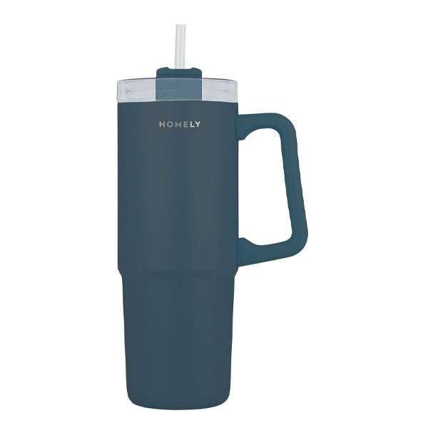 ECOCASA HOMELY ΘΕΡΜΟΣ STRAW TUMBLER 900ml - (ΜΠΛΕ)