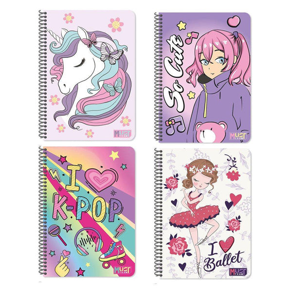 ΤΕΤΡΑΔΙΟ ΣΠΙΡΑΛ 17Χ25 1Θ 30Φ MUST TEAM RAINBOW