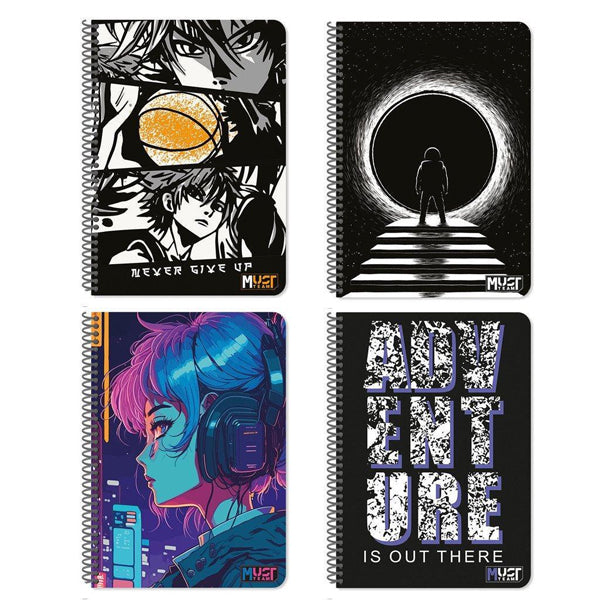 ΤΕΤΡΑΔΙΟ ΣΠΙΡΑΛ A4 4Θ 120Φ MUST TEAM ROCK