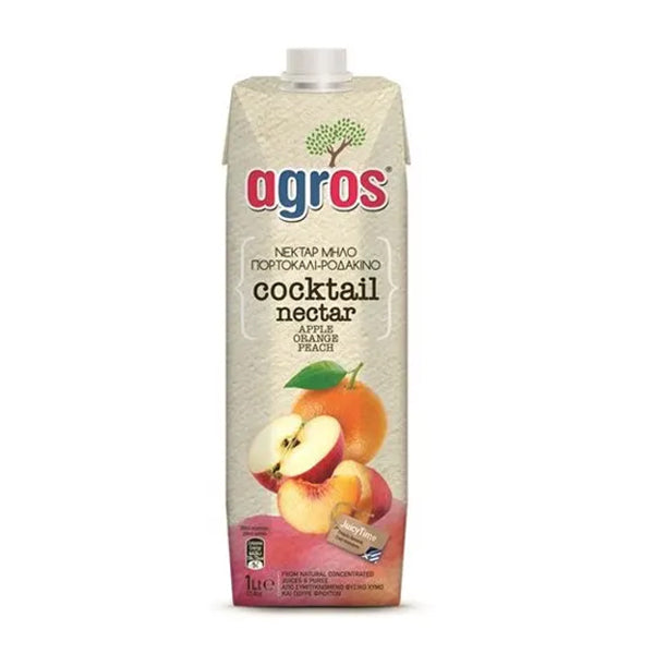 AGROS ΧΥΜΟΣ 1lit - (ΚΟΚΤΕIΛ ΦΡΟΥΤΟΠΟΤΟ) (ΜΗΛΟ-ΠΟΡΤΟΚΑΛΙ-ΡΟΔΑΚΙΝΟ)