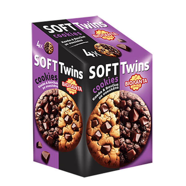 ΒΙΟΛΑΝΤΑ SOFT COOKIES TWINS 160gr. - (ΚΑΚΑΟ & ΒΑΝΙΛΙΑ ΜΕ ΣΟΚΟΛΑΤΑ)