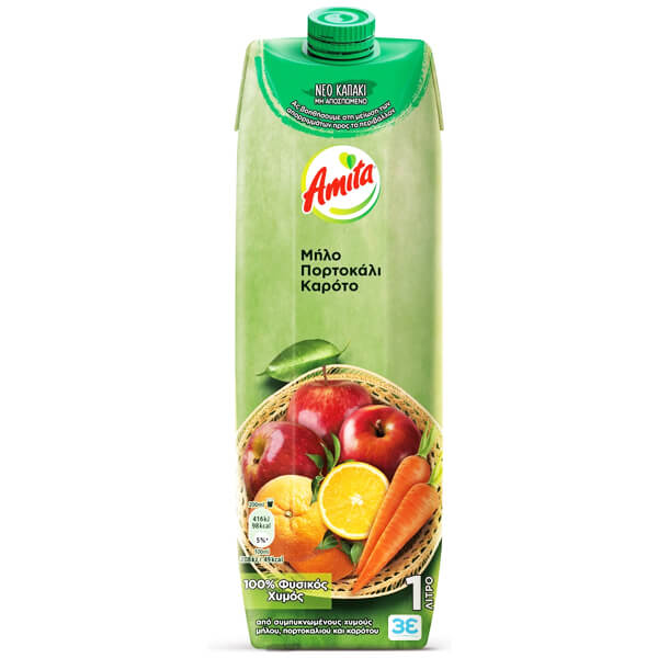 AMITA 1lit - (ΠΟΡΤΟΚΑΛΙ ΜΗΛΟ ΚΑΡΟΤΟ)