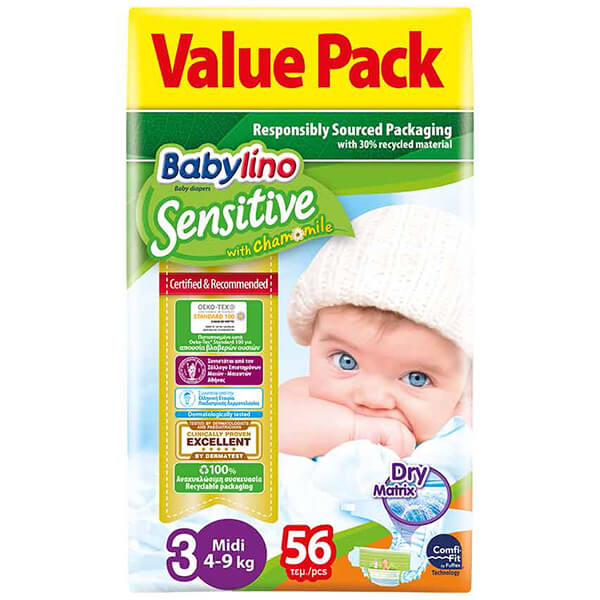 BABYLINO ΠΑΝΑ SENSITIVE No3 (56τεμ.) (4-9kg)