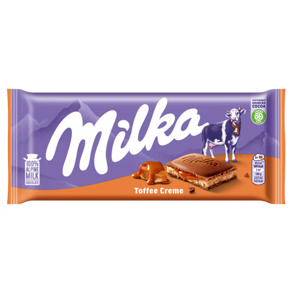 MILKA ΣΟΚΟΛΑΤΑ 100gr - (TOFFEE CARAMEL CREAM)