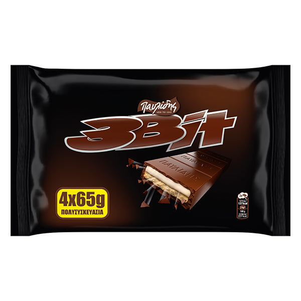 ΠΑΥΛΙΔΗΣ ΣΟΚΟΛΑΤΑ ΓΕΜΙΣΤΗ 3BIT - (4x65gr.)