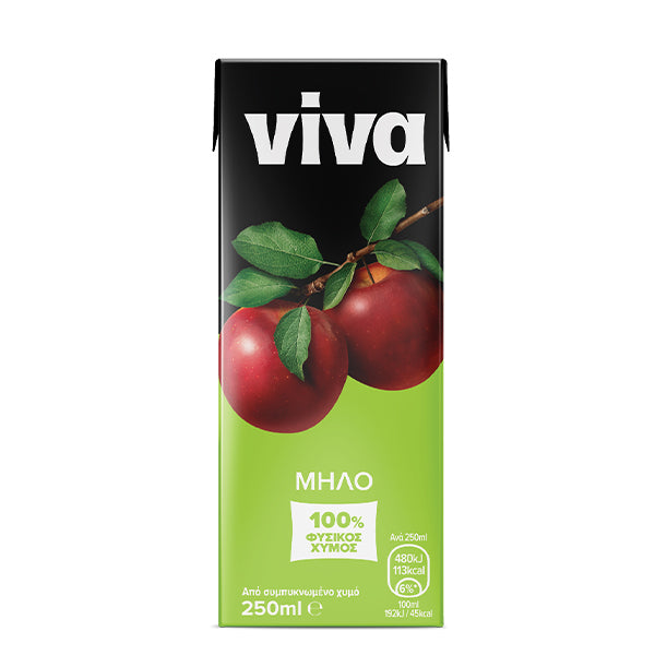 VIVA 250ml - (ΜΗΛΟ 100% ΦΥΣΙΚΟΣ ΧΥΜΟΣ)