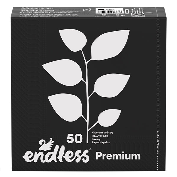 ENDLESS ΧΑΡΤΟΠΕΤΣΕΤΑ PREMIUM 50τεμ. - (33x33cm) (ΜΑΥΡΗ)