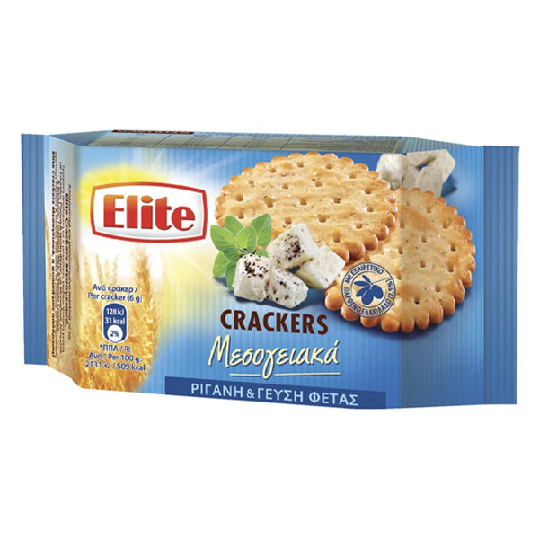 ELITE CRACKERS ΜΕΣΟΓ/ΚΑ 105gr. - (ΦΕΤΑ & ΡΙΓΑΝΗ)