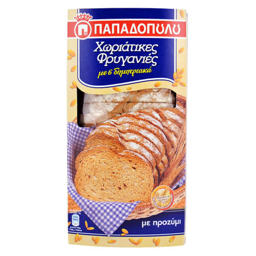 ΠΑΠΑΔΟΠΟΥΛΟΥ ΦΡΥΓΑΝΙΕΣ ΧΩΡΙΑΤΙΚΕΣ 240gr. - (6 ΔΗΜΗΤΡΙΑΚΑ)