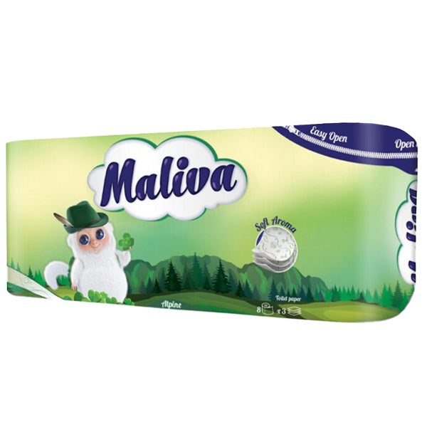 MALIVA ΧΑΡΤΙ ΥΓΕΙΑΣ 8 ΡΟΛΑ 3Φ - (ALPINE)