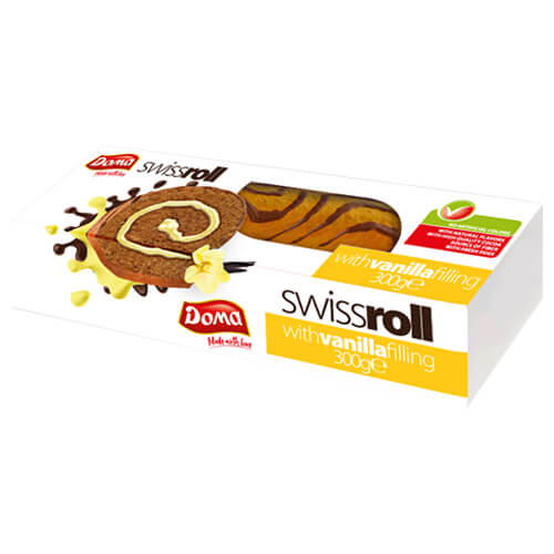DOMA SWISS ROLL 300gr - (ΓΕΜΙΣΗ ΒΑΝΙΛΙΑ)