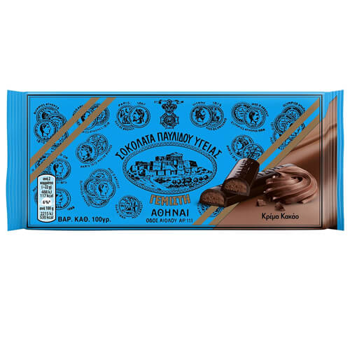 ΠΑΥΛΙΔΗΣ ΣΟΚΟΛΑΤΑ ΥΓΕΙΑΣ 100gr. - (ΚΡΕΜΑ ΚΑΚΑΟ)