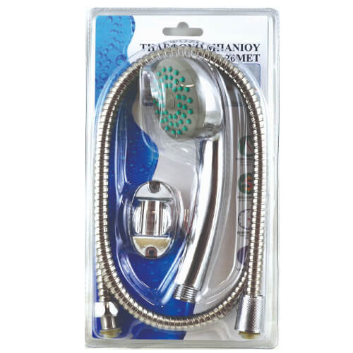 ΣΕΤ ΤΗΛΕΦΩΝΟ ΜΠΑΝΙΟΥ ΙΝΟΧ + ΣΠΙΡΑΛ 1.5m