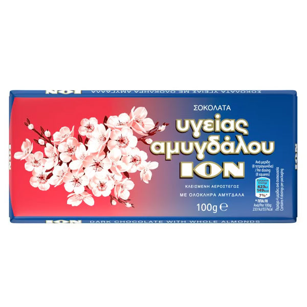 ΙΟΝ ΣΟΚΟΛΑΤΑ ΥΓΕΙΑΣ ΑΜΥΓΔΑΛΟΥ 100gr. - (ΟΛΟΚΛΗΡΑ ΑΜΥΓΔΑΛΑ) (3217)