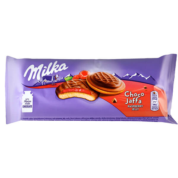 MILKA ΜΠΙΣΚΟΤΑ CHOCO JAFFA 147gr - (RASPBERRY JELLY)