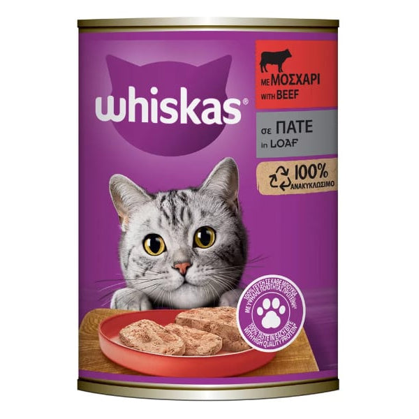 WHISKAS ΓΑΤΟΤΡΟΦΗ ΠΑΤΕ 400gr - (ΜΟΣΧΑΡΙ)