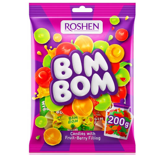 ROSHEN BIM BOM ΚΑΡΑΜΕΛΕΣ ΓΕΜΙΣΤΕΣ 200gr. - (ΜΕ ΦΡΟΥΤΑ)