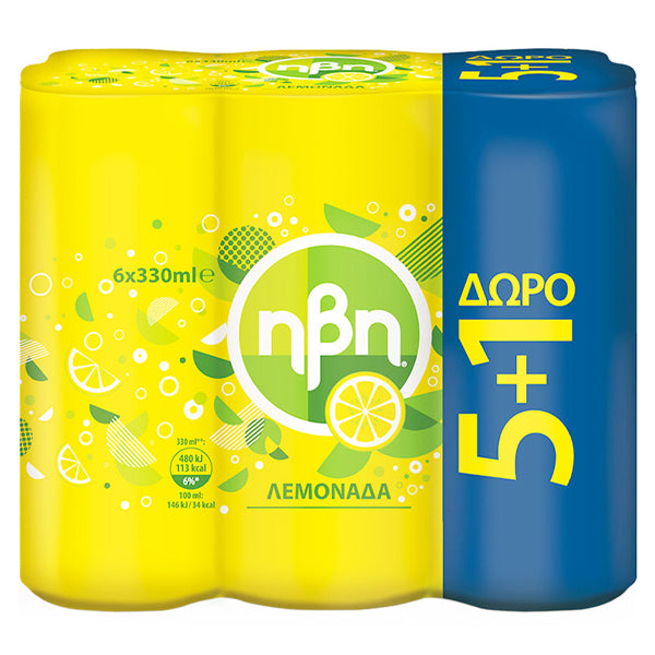 ΗΒΗ ΛΕΜΟΝΑΔΑ 6x330ml - (5+1 ΔΩΡΟ)