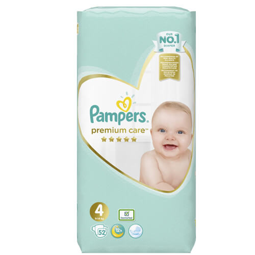 PAMPERS PREMIUM CARE Νο4 - (52τεμ.) (9-14kg) (JUMBO)
