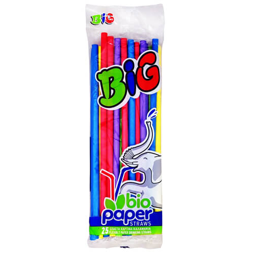 BIO PAPER JUMBO BIG ΚΑΛΑΜΑΚΙ ΣΠΑΣΤΟ 22cm - (ΠΟΛΥΧΡΩΜΟ) (25τεμ.) (ΒΙΟΔΙΑΣΠΩΜΕΝΟ)