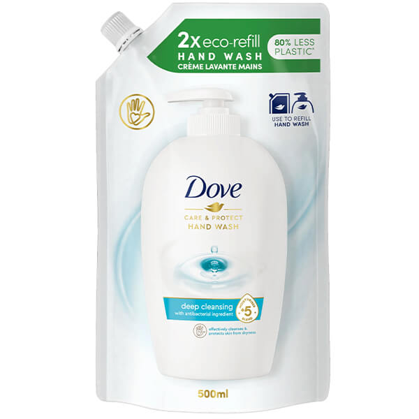 DOVE ΚΡΕΜΟΣΑΠΟΥΝΟ ΑΝΤΑΛΛΑΚΤΙΚΟ 500ml - (CARE AND PROTECT) (ΣΑΚΟΥΛΑ)