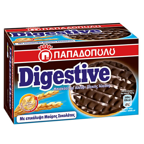 ΠΑΠΑΔΟΠΟΥΛΟΥ DIGESTIVE 200gr. - (ΜΑΥΡΗ ΣΟΚΟΛΑΤΑ)