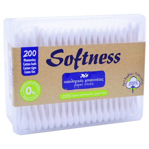 SOFTNESS ΩΤΟΚΑΘΑΡΙΣΤΕΣ 200τεμ. - (KAΣETINA) (PAPER STICK)