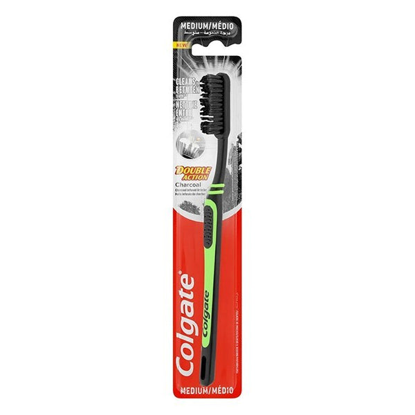 COLGATE ΟΔΟΝΤΟΒΟΥΡΤΣΑ DOUBLE ACTIOΝ - (CHARCOAL) (MEDIUM)