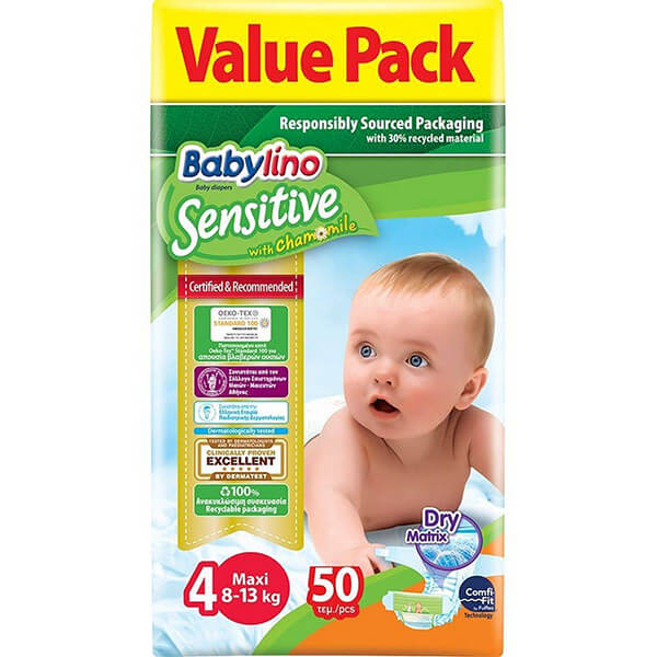 BABYLINO ΠΑΝΑ SENSITIVE No4 (50τεμ.) (8-13kg)