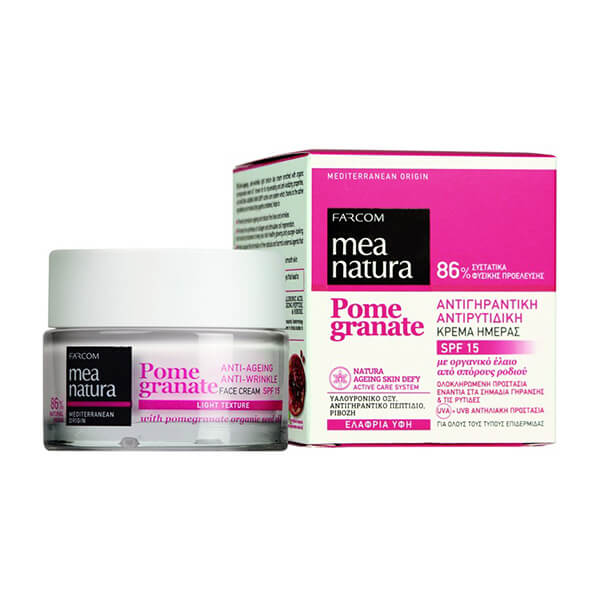 FARCOM MEA NATURA POMEGRANATE ΚΡΕΜΑ ΗΜΕΡΑΣ SPF 15 50ml - (ΑΝΤΙΡΥΤΙΔΙΚΗ/ΑΝΤΙΓΗΡΑΝΤΙΚΗ)
