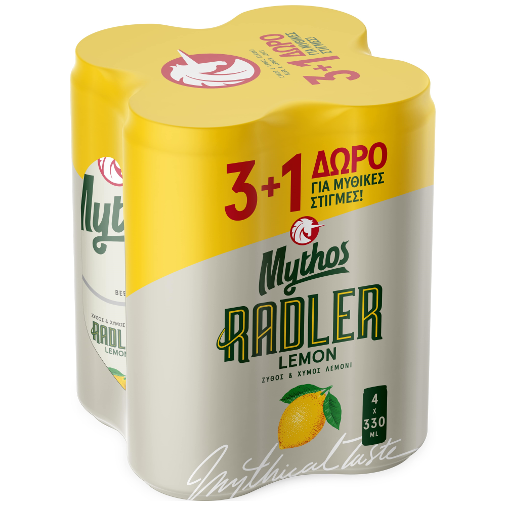 Mythos Radler Μπύρα Κουτί 330ml 3+1 Δώρο