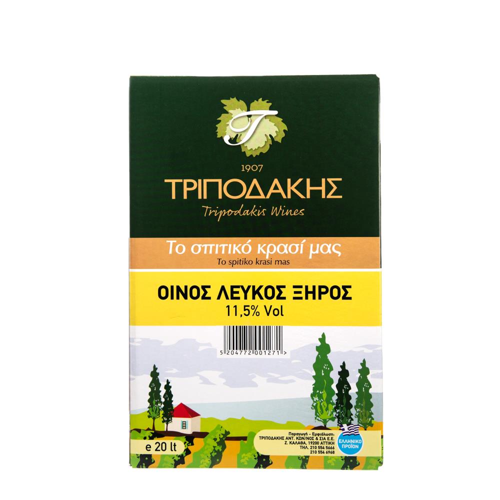Τριποδάκης Λευκός Οίνος Ασκός 20L