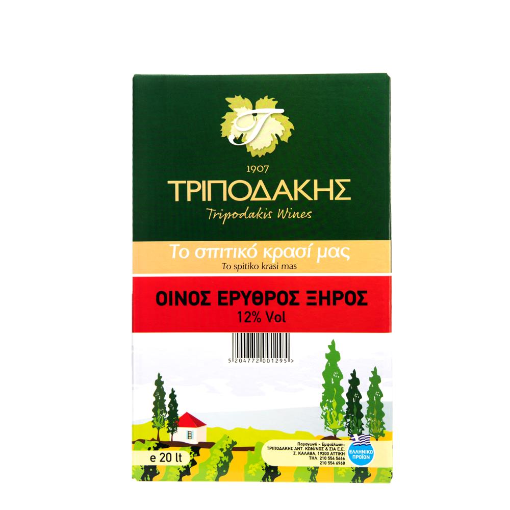 Τριποδάκης Ερυθρός Οίνος Ασκός 20lt
