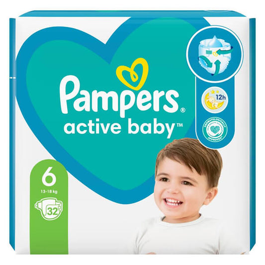 PAMPERS ACTIVE BABY No6 (32τεμ.) - (13-18kg) (VP)