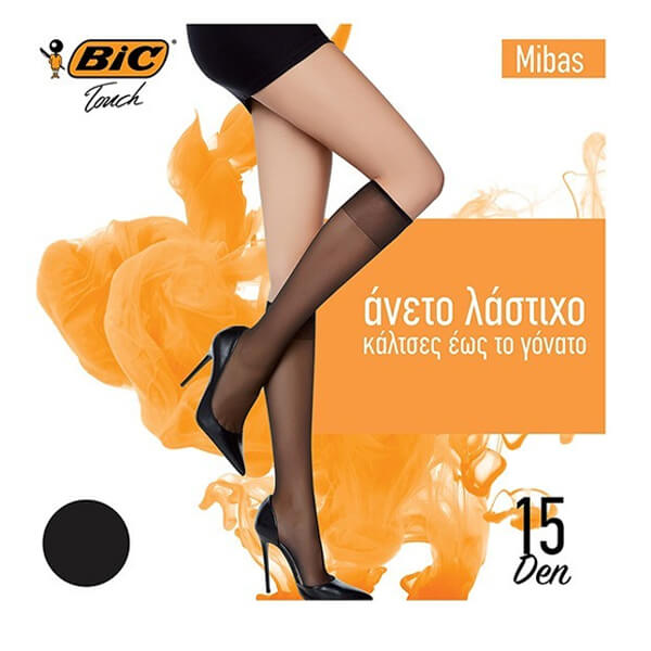 BIC ΚΑΛΤΣΑΚΙ MIBAS 15DEN ONE SIZE - (ΜΑΥΡΟ)