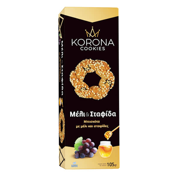 KORONA ΜΠΙΣΚΟΤΑ ΜΕ ΜΕΛΙ ΚΑΙ ΣΤΑΦΙΔΕΣ 105gr.