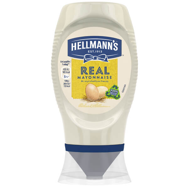 HELLMANN'S ΜΑΓΙΟΝΕΖΑ 250ml. - (REAL) (TOP DOWN)