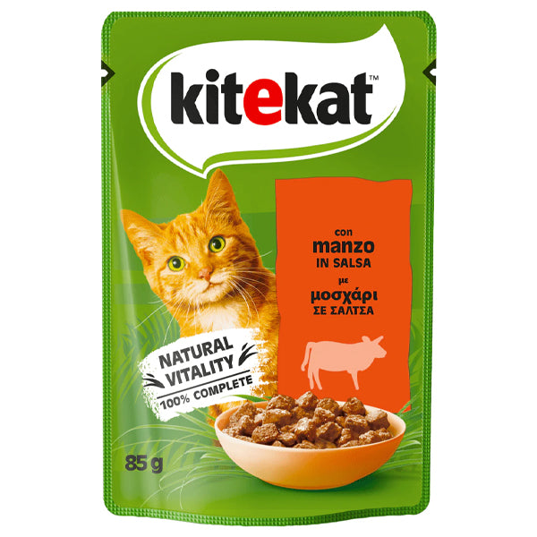 KITEKAT ΓΑΤΟΤΡΟΦΗ 85gr. - (ΜΟΣΧΑΡΙ ΜΕ ΣΑΛΤΣΑ)